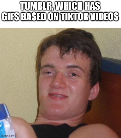 10 Guy Meme | TUMBLR, WHICH HAS GIFS BASED ON TIKTOK VIDEOS | image tagged in memes,10 guy | made w/ Imgflip meme maker
