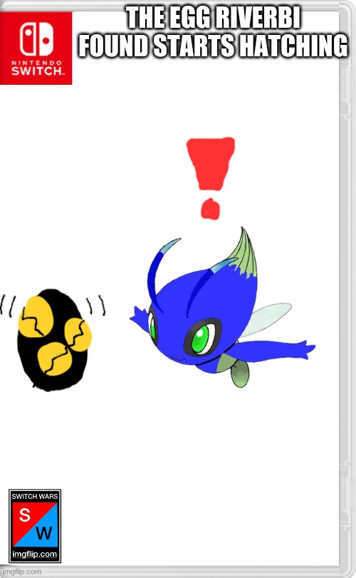 What could be inside of it? | THE EGG RIVERBI FOUND STARTS HATCHING | image tagged in switch wars template | made w/ Imgflip meme maker