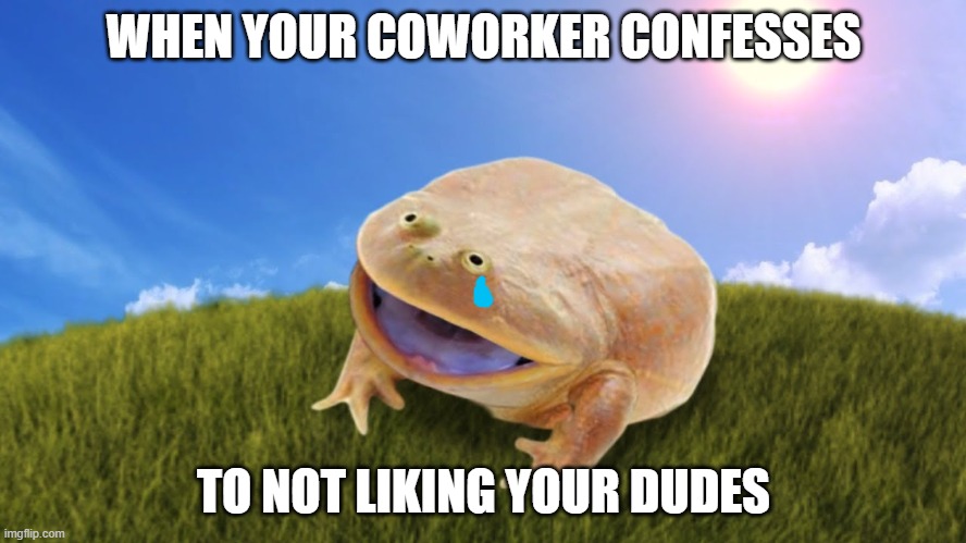 Coworker confessed to not liking dudes | WHEN YOUR COWORKER CONFESSES; TO NOT LIKING YOUR DUDES | image tagged in dude,wednesday | made w/ Imgflip meme maker