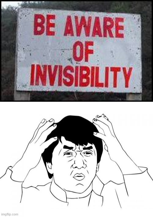 what kinda sign is this? | image tagged in memes,jackie chan wtf,stupid signs,funny,invisibility | made w/ Imgflip meme maker