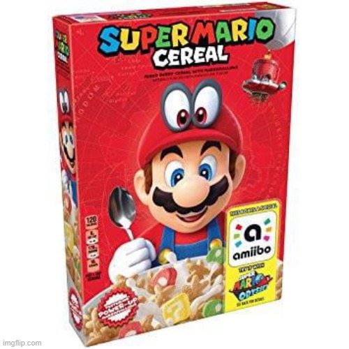 Mario Cereal | image tagged in mario,super mario,super mario bros,mario cereal,cereal | made w/ Imgflip meme maker