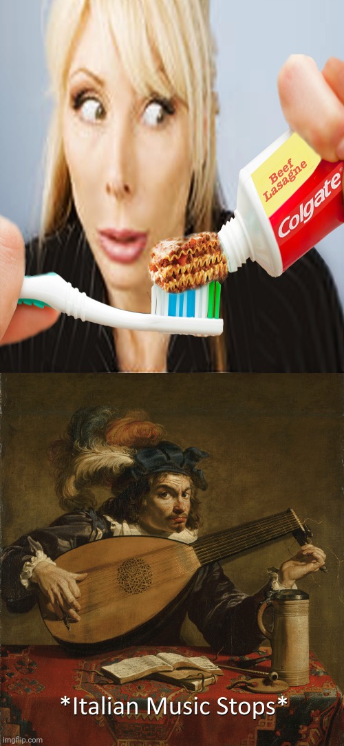 Ew, gross: Colgate Beef Lasagne toothpaste | image tagged in how about no,funny,memes,toothpaste,meme,cursed image | made w/ Imgflip meme maker