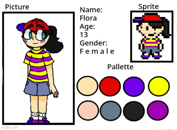 I made an Earthbound/Mother 3 OC | image tagged in oc,mother 3,earthbound | made w/ Imgflip meme maker