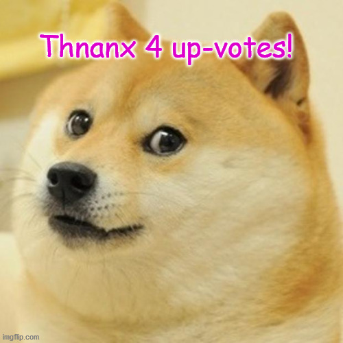 Doge Meme | Thnanx 4 up-votes! | image tagged in memes,doge | made w/ Imgflip meme maker