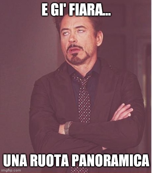 Face You Make Robert Downey Jr | E GI' FIARA... UNA RUOTA PANORAMICA | image tagged in memes,face you make robert downey jr | made w/ Imgflip meme maker