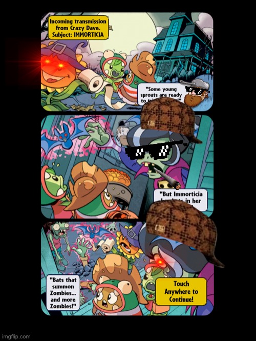 Immorticia comic edited | image tagged in pvz | made w/ Imgflip meme maker