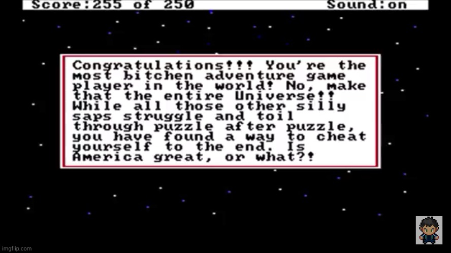 Space Quest 2 Cheat | image tagged in space quest 2 cheat | made w/ Imgflip meme maker