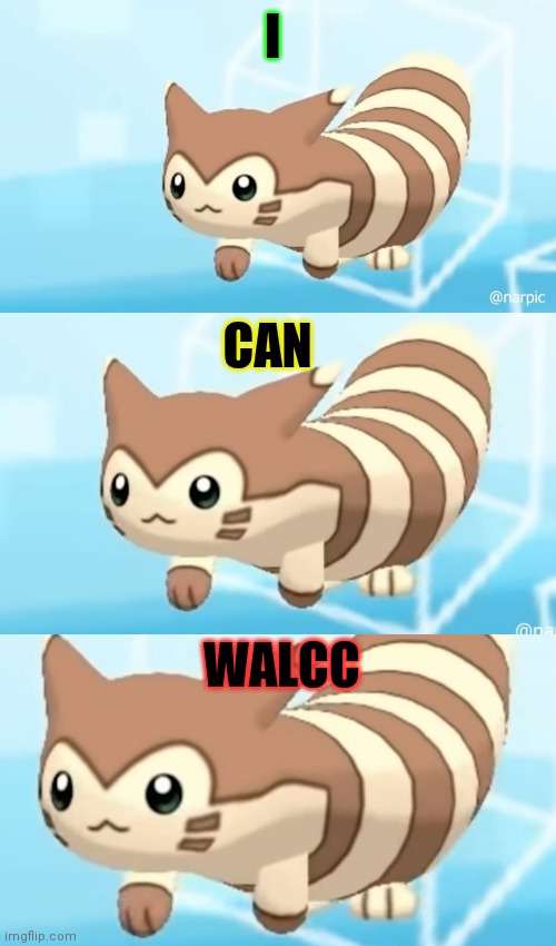 I; CAN; WALCC | image tagged in furret walcc | made w/ Imgflip meme maker