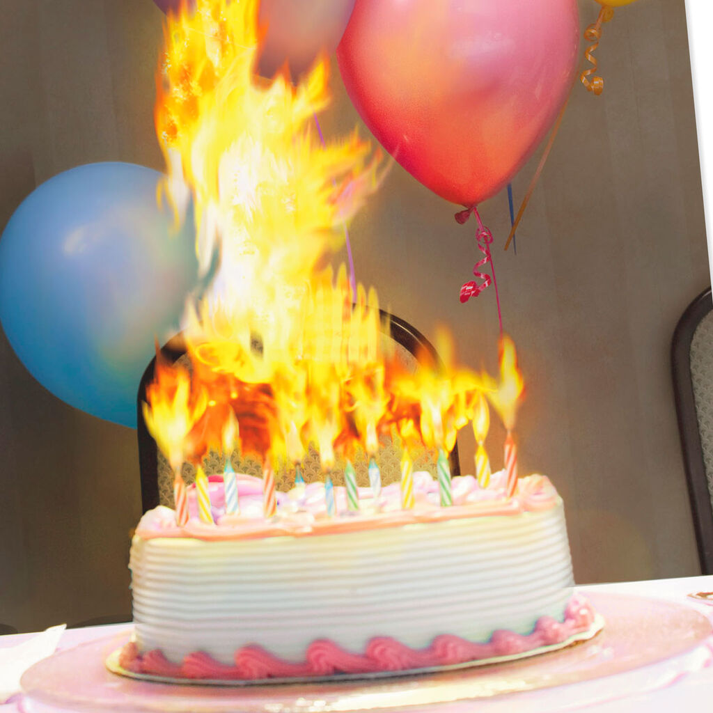 High Quality Birthday cake on fire Blank Meme Template