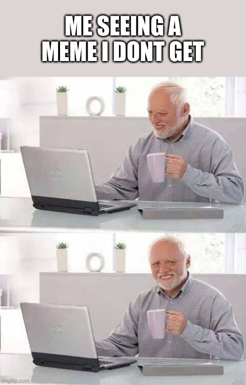 Hide the Pain Harold Meme | ME SEEING A MEME I DONT GET | image tagged in memes,hide the pain harold | made w/ Imgflip meme maker