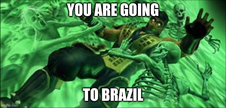 you are going to brazil | YOU ARE GOING; TO BRAZIL | image tagged in brazil | made w/ Imgflip meme maker