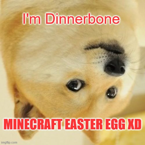 Doge Meme | I'm Dinnerbone; MINECRAFT EASTER EGG XD | image tagged in memes,doge | made w/ Imgflip meme maker