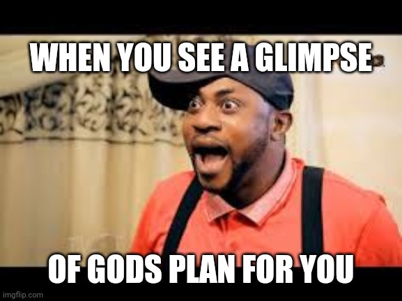 When you see a glimpse | WHEN YOU SEE A GLIMPSE; OF GODS PLAN FOR YOU | image tagged in reactions | made w/ Imgflip meme maker
