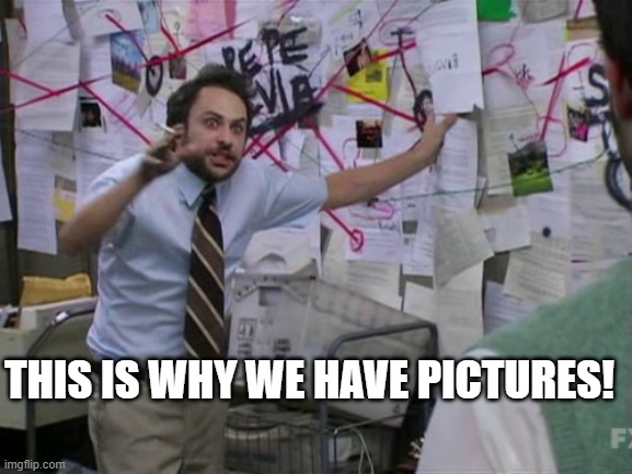 Charlie Day | THIS IS WHY WE HAVE PICTURES! | image tagged in charlie day | made w/ Imgflip meme maker