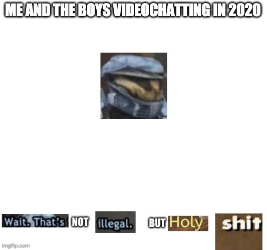 2020, in seven words | ME AND THE BOYS VIDEOCHATTING IN 2020 | image tagged in wait that's not illegal but holy shit | made w/ Imgflip meme maker
