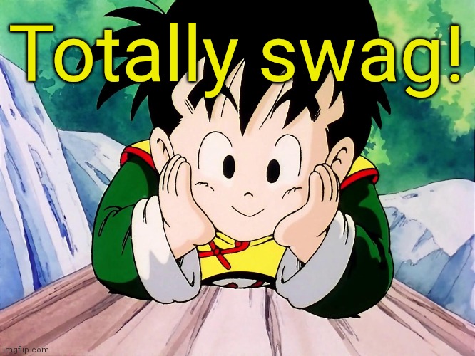 Cute Gohan (DBZ) | Totally swag! | image tagged in cute gohan dbz | made w/ Imgflip meme maker