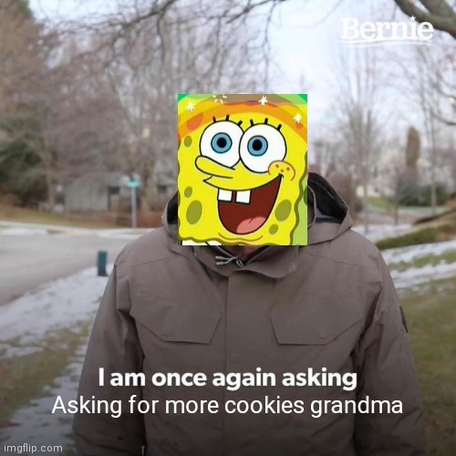 Grandmas are the best | Asking for more cookies grandma | image tagged in memes,bernie i am once again asking for your support | made w/ Imgflip meme maker