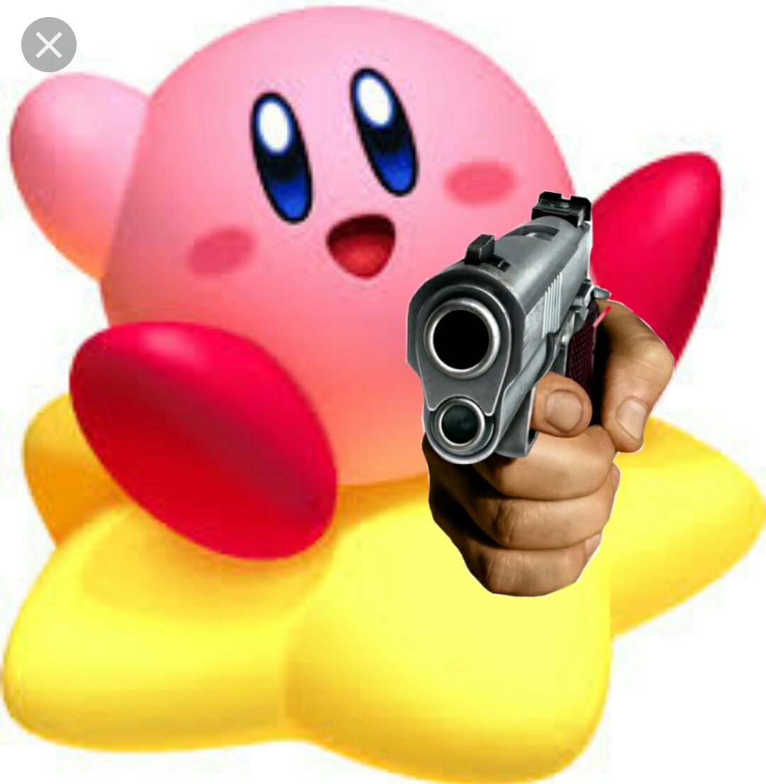 High Quality Kirby with gun Blank Meme Template