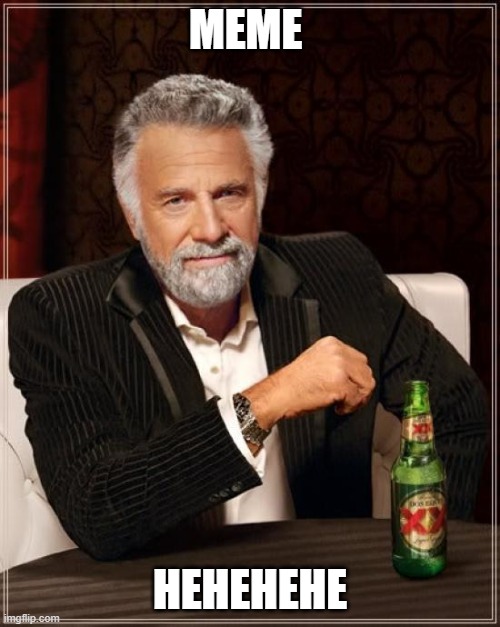The Most Interesting Man In The World Meme | MEME; HEHEHEHE | image tagged in memes,the most interesting man in the world | made w/ Imgflip meme maker
