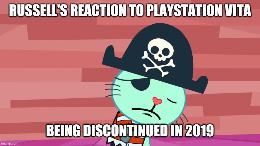 PlayStation Vita Discontinued in 2019. | RUSSELL'S REACTION TO PLAYSTATION VITA; BEING DISCONTINUED IN 2019 | image tagged in sad russell,playstation,memes,sadness,discontinued,psvita | made w/ Imgflip meme maker