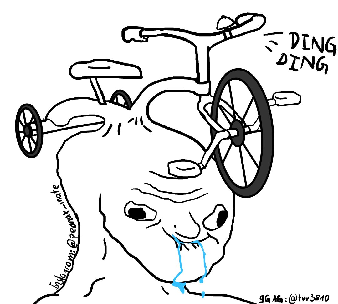 High Quality Bicycle head retard Blank Meme Template