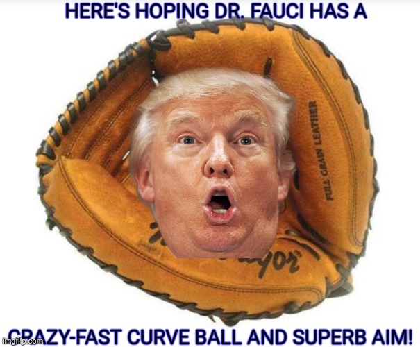 Throw the Best First Pitch Ever, Dr. Fauci! | HERE'S HOPING DR. FAUCI HAS A; CRAZY-FAST CURVE BALL AND SUPERB AIM! | image tagged in fauci,trumpf,drumpf,pitch | made w/ Imgflip meme maker