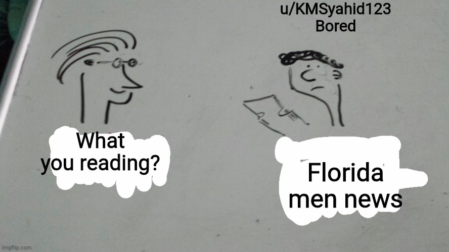 Article | u/KMSyahid123
Bored; What you reading? Florida men news | image tagged in article | made w/ Imgflip meme maker