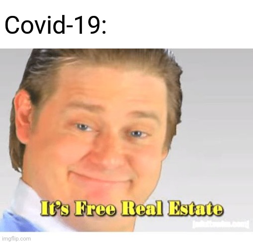 It's Free Real Estate | Covid-19: | image tagged in it's free real estate | made w/ Imgflip meme maker