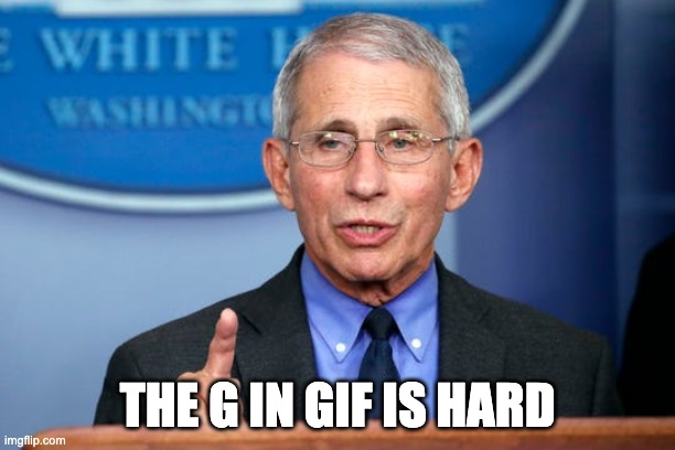 the g is hard | THE G IN GIF IS HARD | image tagged in dr fauci | made w/ Imgflip meme maker