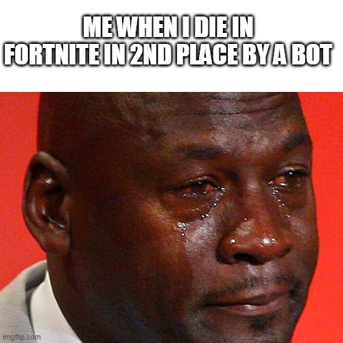 Me in Fortnite | ME WHEN I DIE IN FORTNITE IN 2ND PLACE BY A BOT | image tagged in fortnite memes | made w/ Imgflip meme maker