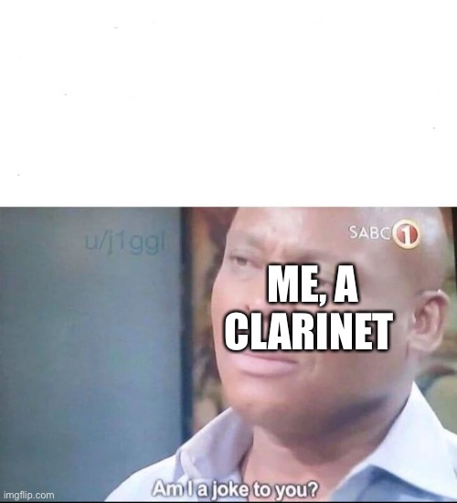 am I a joke to you | ME, A CLARINET | image tagged in am i a joke to you | made w/ Imgflip meme maker