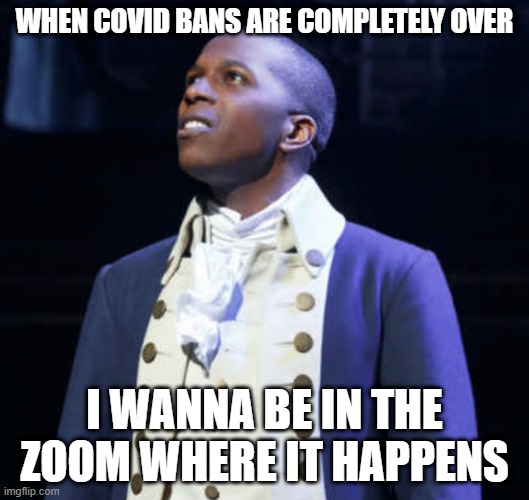 I'm proud to say I made this | WHEN COVID BANS ARE COMPLETELY OVER; I WANNA BE IN THE ZOOM WHERE IT HAPPENS | image tagged in aaron burr,memes,funny,hamilton | made w/ Imgflip meme maker