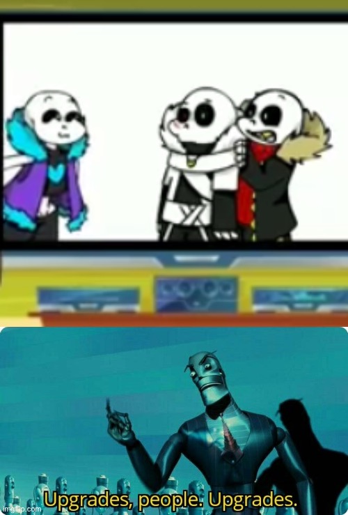 When fell used cross sans instead of a holy cross to defend himself from lust | image tagged in upgrades people upgrades | made w/ Imgflip meme maker