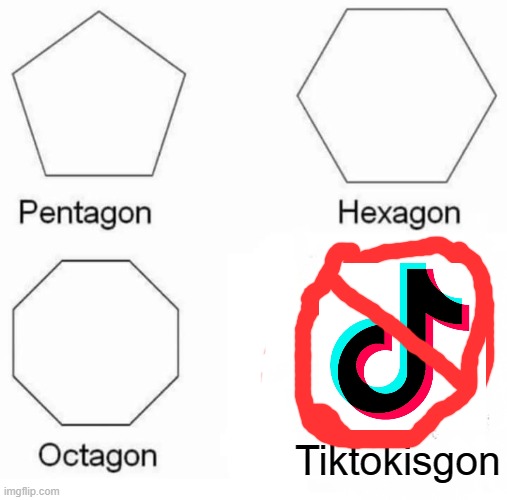 TIKTOK IS GON!!! | Tiktokisgon | image tagged in memes,pentagon hexagon octagon,tiktok,tiktokisgone | made w/ Imgflip meme maker