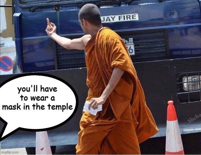 you'll have to wear a mask in the temple | image tagged in covid-19 | made w/ Imgflip meme maker