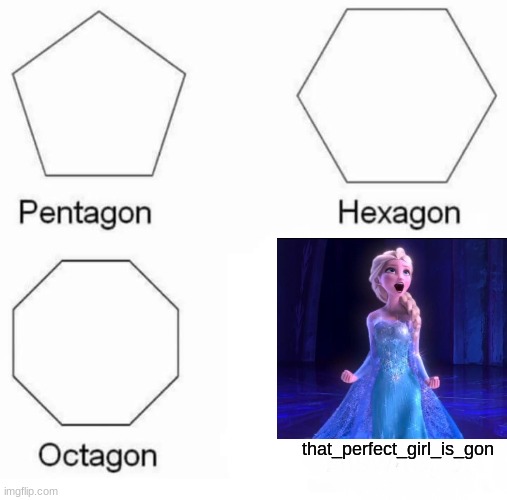 From 'Let it go' | that_perfect_girl_is_gon | image tagged in memes,pentagon hexagon octagon,elsa,frozen,that perfect girl is gon | made w/ Imgflip meme maker