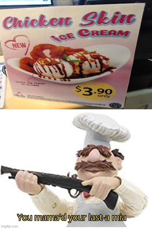Eww... | image tagged in blank white template,gross,chicken,ice cream | made w/ Imgflip meme maker