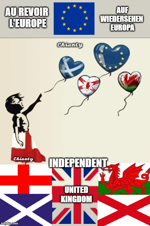 Goodbye | AUF WIEDERSEHEN 
EUROPA; AU REVOIR
 L'EUROPE; 𝓒𝓱𝓲𝓪𝓷𝓽𝔂; INDEPENDENT; 𝓒𝓱𝓲𝓪𝓷𝓽𝔂; UNITED KINGDOM | image tagged in independent | made w/ Imgflip meme maker