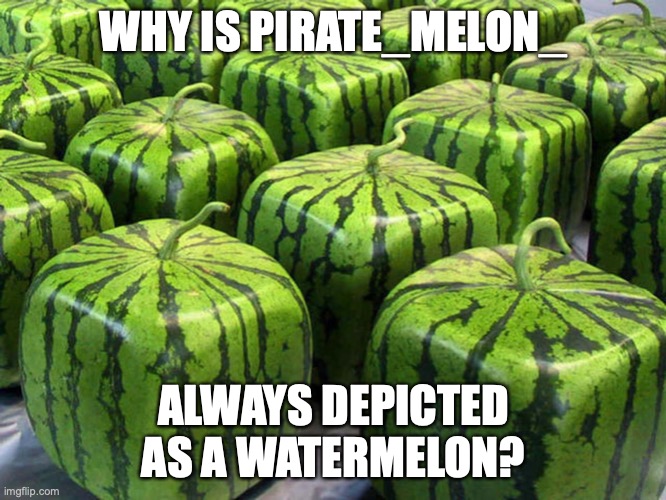 There are other melons out there... | WHY IS PIRATE_MELON_; ALWAYS DEPICTED AS A WATERMELON? | image tagged in watermelon,cantaloupe,armenian cucumber,winter melon,honeydew melon,canary melon | made w/ Imgflip meme maker