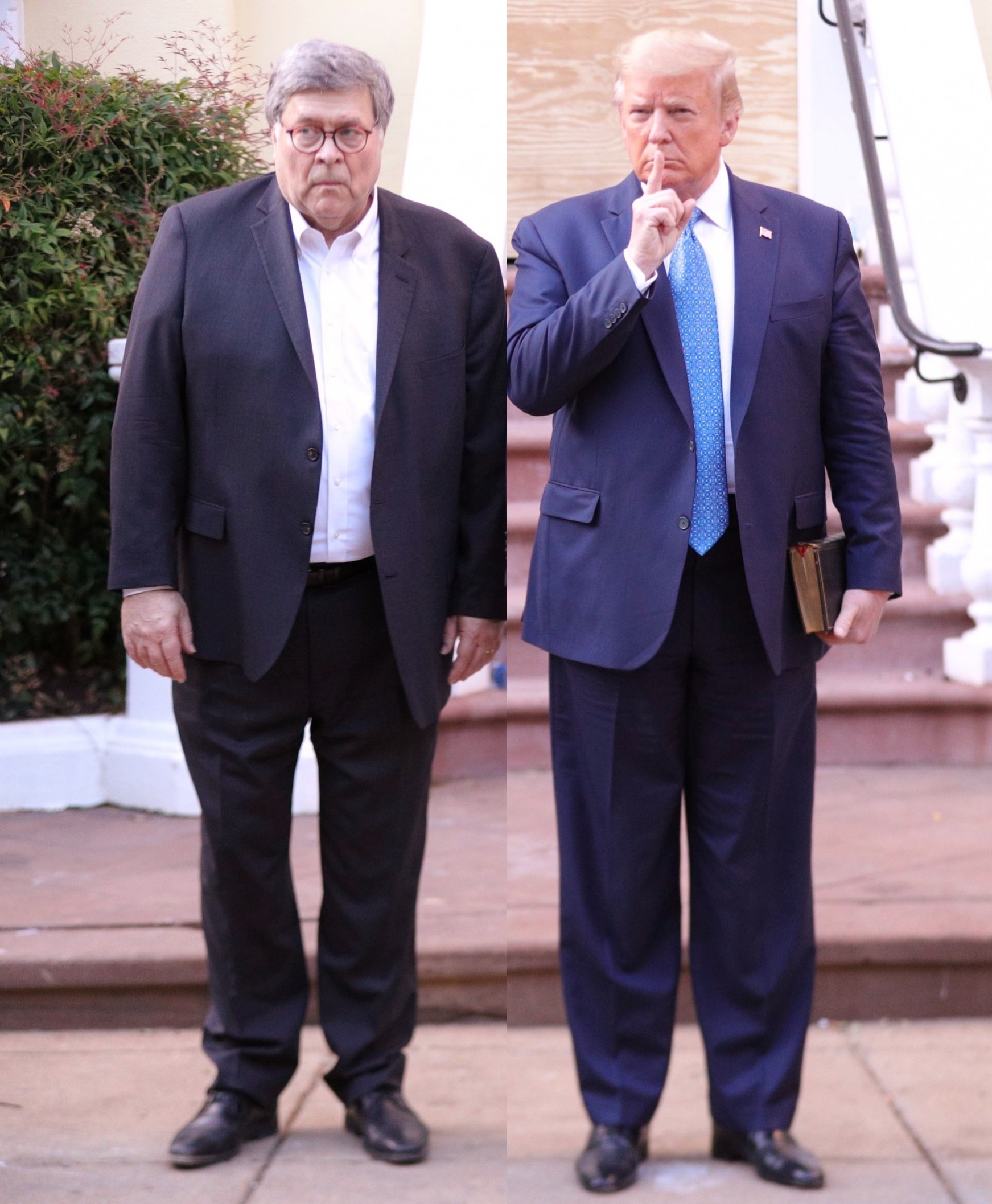 Trump and Barr Blank Meme Template