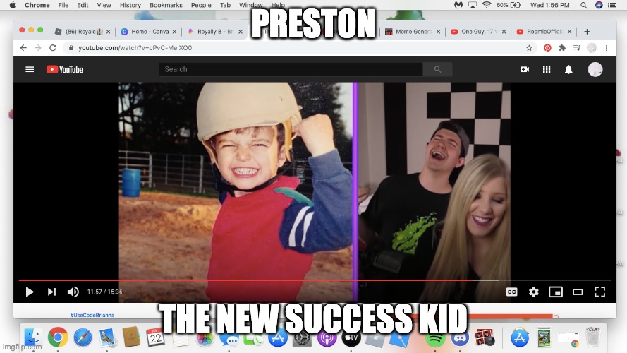 preston: the new success kid | PRESTON; THE NEW SUCCESS KID | image tagged in minecraft,prestonplayz | made w/ Imgflip meme maker