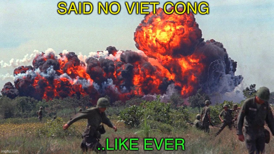 Napalm | SAID NO VIET CONG ..LIKE EVER | image tagged in napalm | made w/ Imgflip meme maker