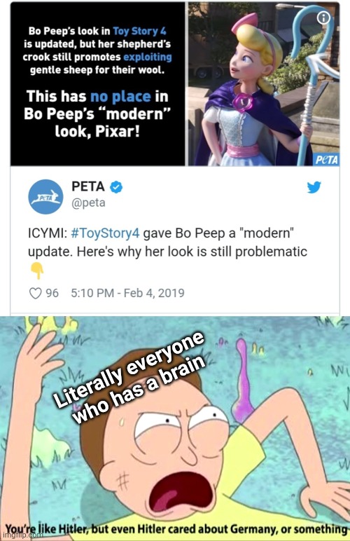 Damn, PETA will never learn, won't they? | Literally everyone who has a brain | image tagged in you're like hitler,peta,memes,i want to die,somebody kill me please,peta is stupid | made w/ Imgflip meme maker