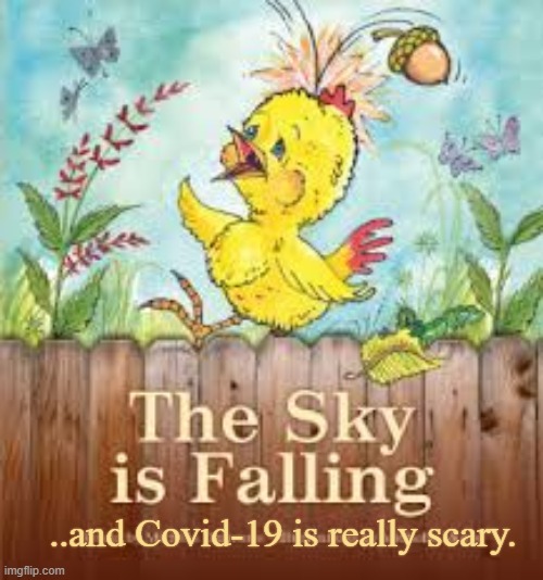 The sky is falling | ..and Covid-19 is really scary. | image tagged in the sky is falling | made w/ Imgflip meme maker