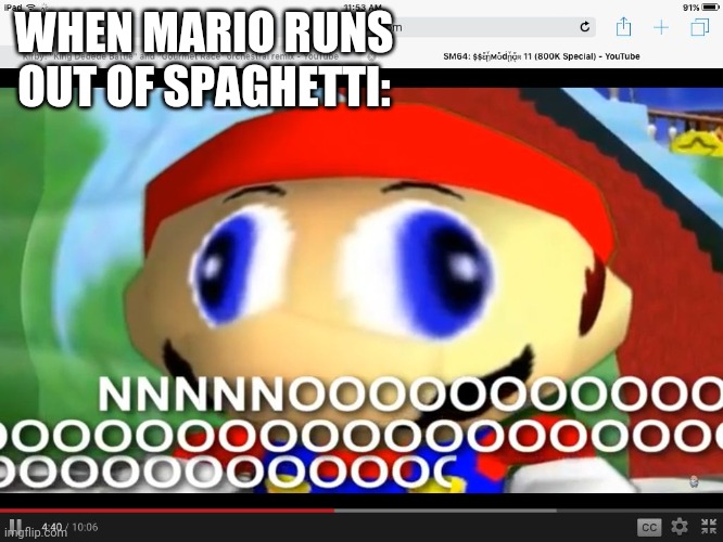 Smg4 | WHEN MARIO RUNS OUT OF SPAGHETTI: | image tagged in smg4 | made w/ Imgflip meme maker