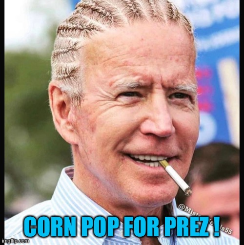  CORN POP FOR PREZ ! | image tagged in joe biden | made w/ Imgflip meme maker