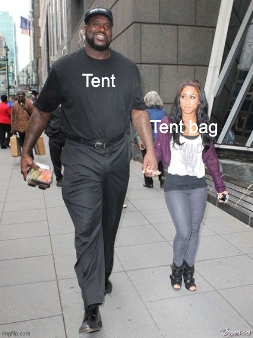 Tent; Tent bag | image tagged in memes | made w/ Imgflip meme maker