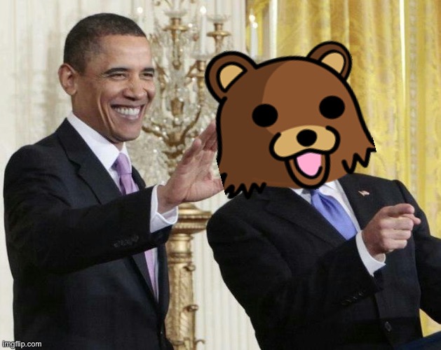 Obama and Pedobear | image tagged in joe biden,memes,pedobear,creepy joe biden,barack obama,democrats | made w/ Imgflip meme maker