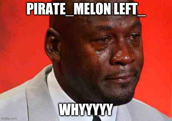 GRANDMA | PIRATE_MELON LEFT_; WHYYYYY | image tagged in crying michael jordan | made w/ Imgflip meme maker