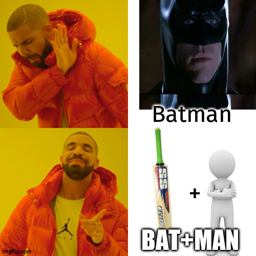 Real fact | Batman; +; BAT+MAN | image tagged in memes,drake hotline bling | made w/ Imgflip meme maker